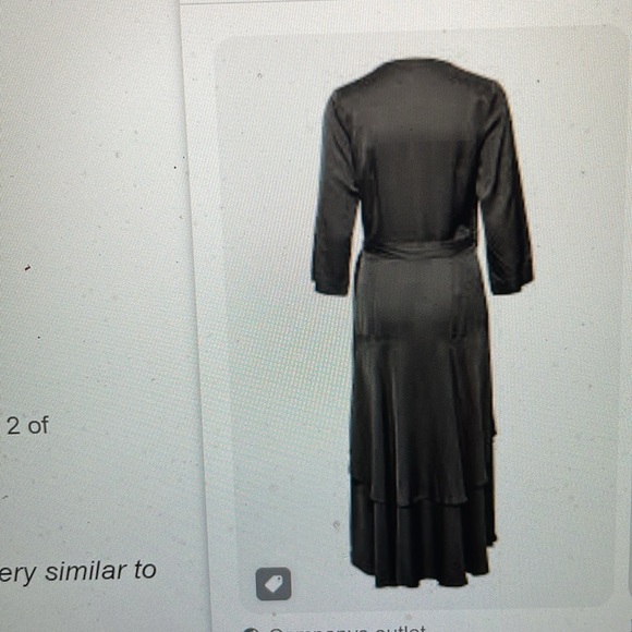 Part Two viviettes wrap dress with ruffle midi hem and cropped sleeve - Picture 2 of 8